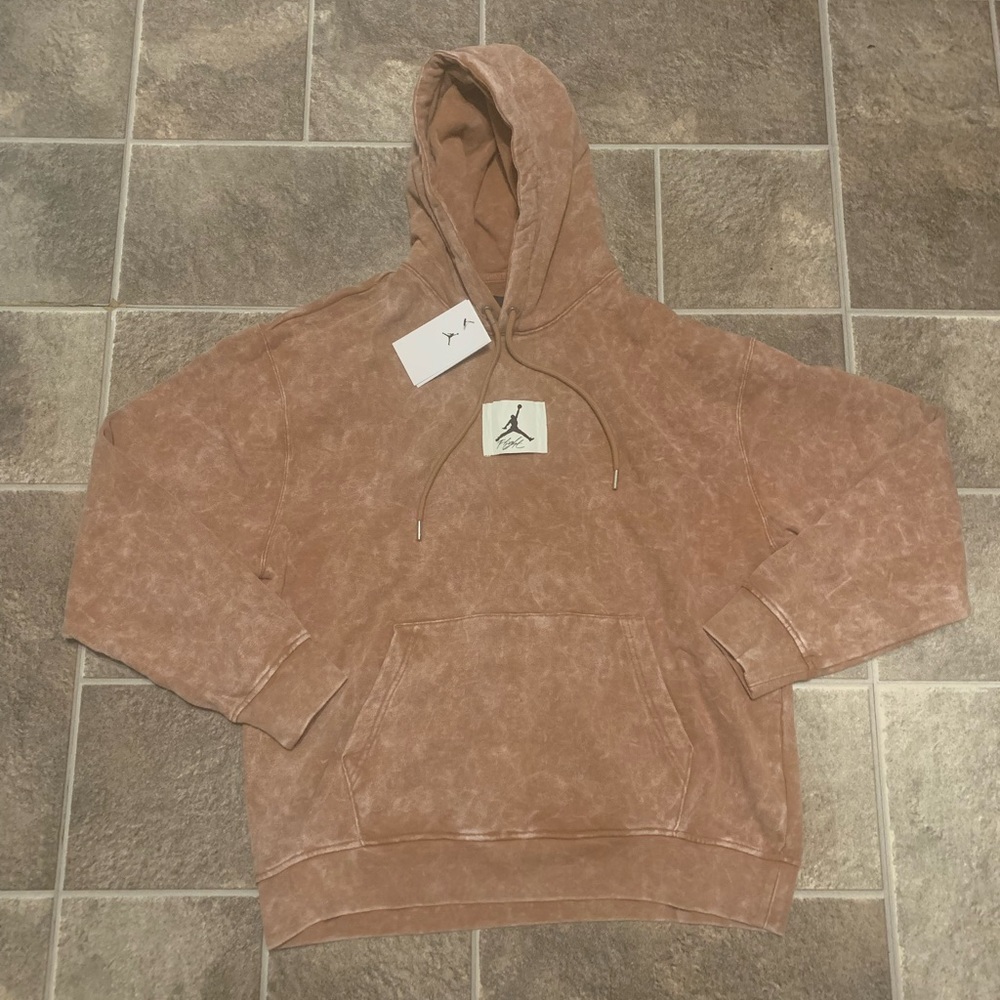 NIKE Air JORDAN Flight Hoodie Mens Mineral Clay White Statement Fleece - Picture 1 of 7